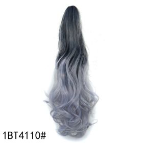 Colorful Gradient Color Clip Ponytail Wig (Option: Black light granny grey)