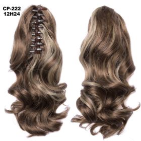 Long Wave Ponytail Wrap Around Ponytail Clip In Hair Headwear Gray Hairpiece Natural Extensions (Option: 12H24)
