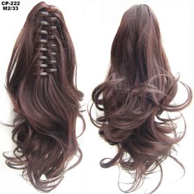 Long Wave Ponytail Wrap Around Ponytail Clip In Hair Headwear Gray Hairpiece Natural Extensions (Option: M2 33)