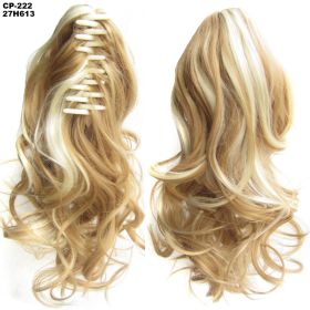 Long Wave Ponytail Wrap Around Ponytail Clip In Hair Headwear Gray Hairpiece Natural Extensions (Option: 27H613)