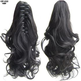 Long Wave Ponytail Wrap Around Ponytail Clip In Hair Headwear Gray Hairpiece Natural Extensions (Option: 1b)