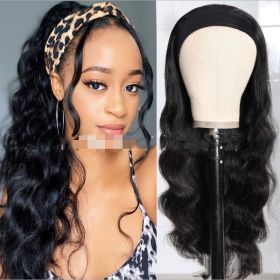 Women's New Ice Silk Hair With Head Cover Long Curly Wig (Option: Black-12inch)