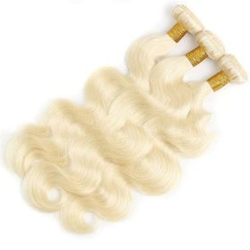 Simulated Human Hair Body Wave Curtain 613 Wig Snake Wavy High Temperature Silk (Option: Light gold-18inches)