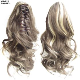 Long Wave Ponytail Wrap Around Ponytail Clip In Hair Headwear Gray Hairpiece Natural Extensions (Option: 9AH613)