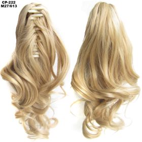 Long Wave Ponytail Wrap Around Ponytail Clip In Hair Headwear Gray Hairpiece Natural Extensions (Option: M27 613)