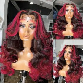 Gradient Orange Yellow Blue And Green Real Hair Headgear (Option: Dark pink-8inch)